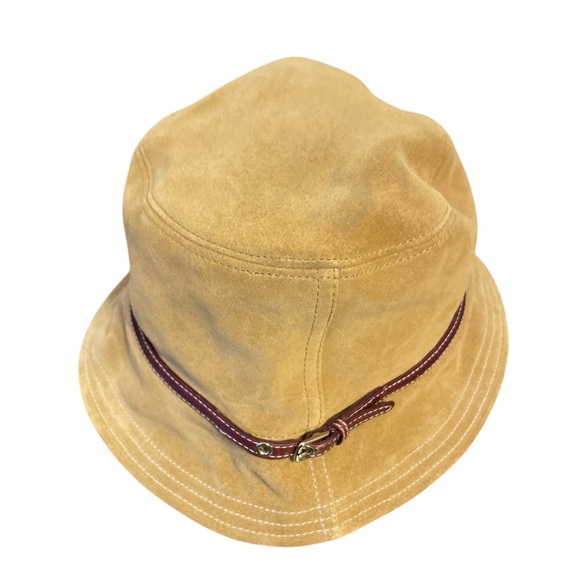 Coach Suede Bucket Hat with Leather Band - Picture 2 of 9